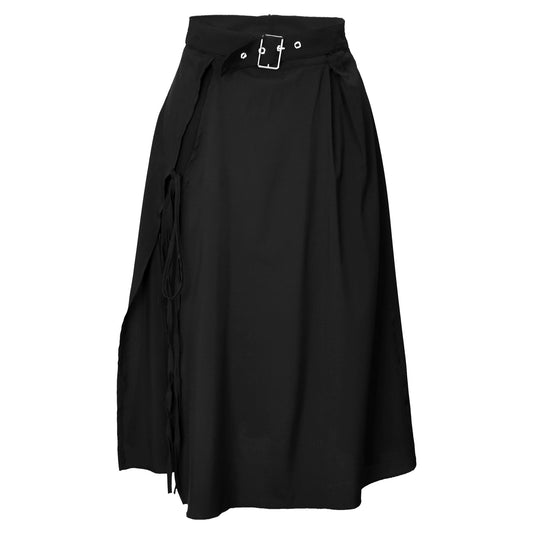 Wrap Around Side Split Belted Midi Skirt (Inner pants included)