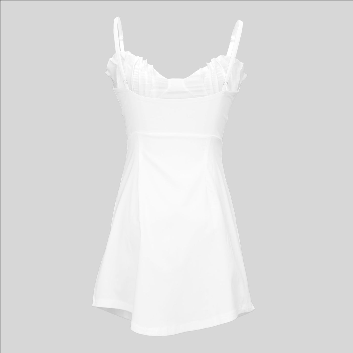 Tulip Corset Style Side Slit White Mini Dress