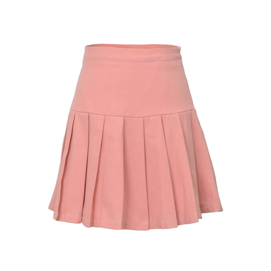 Solid Pleated Mini Skirt with Lace Up Detail