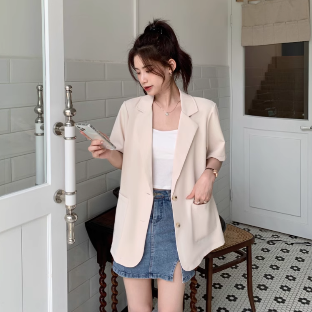 Short Sleeve Basic Jacket