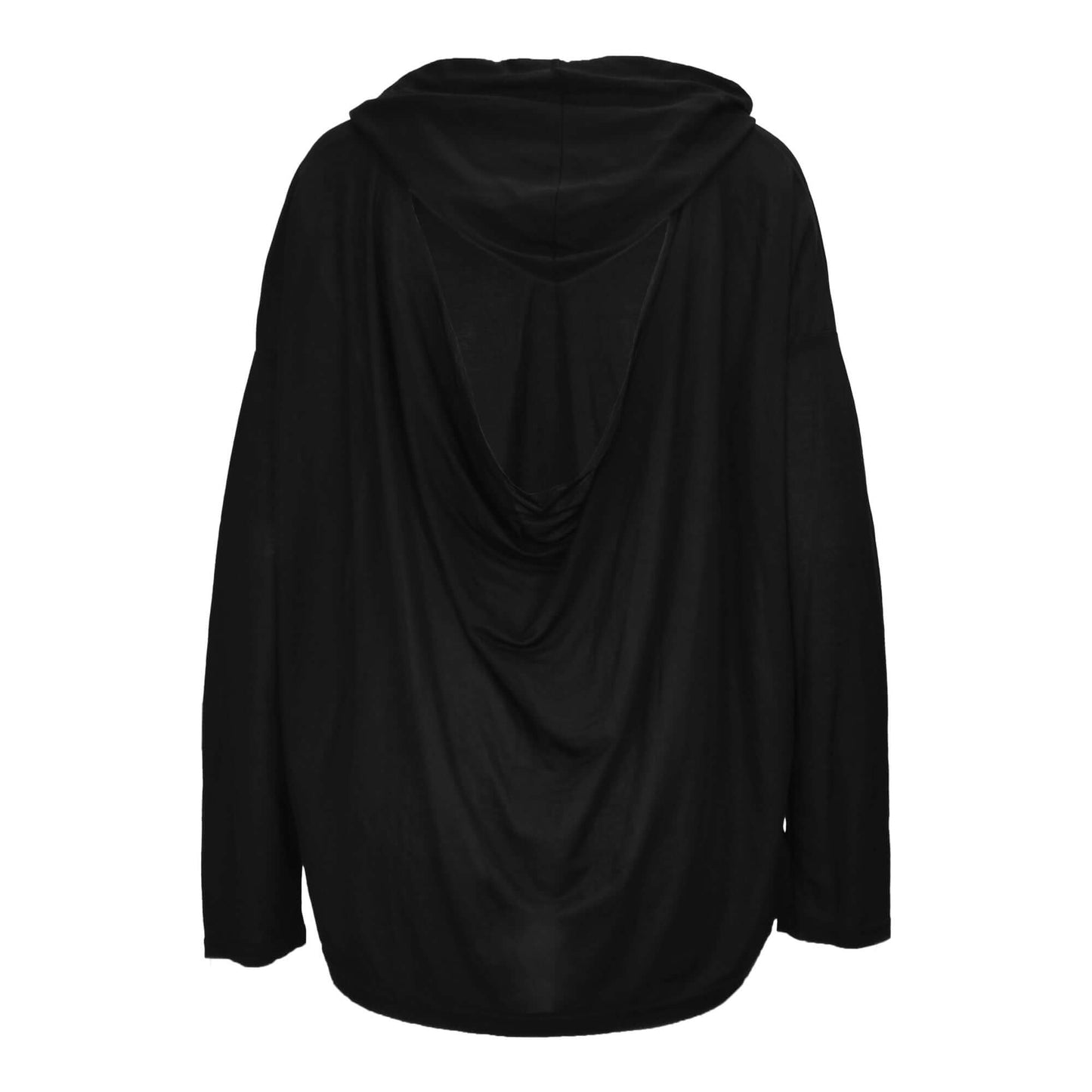 Cowl Back Long Sleeve Cover Up Hoodie Top