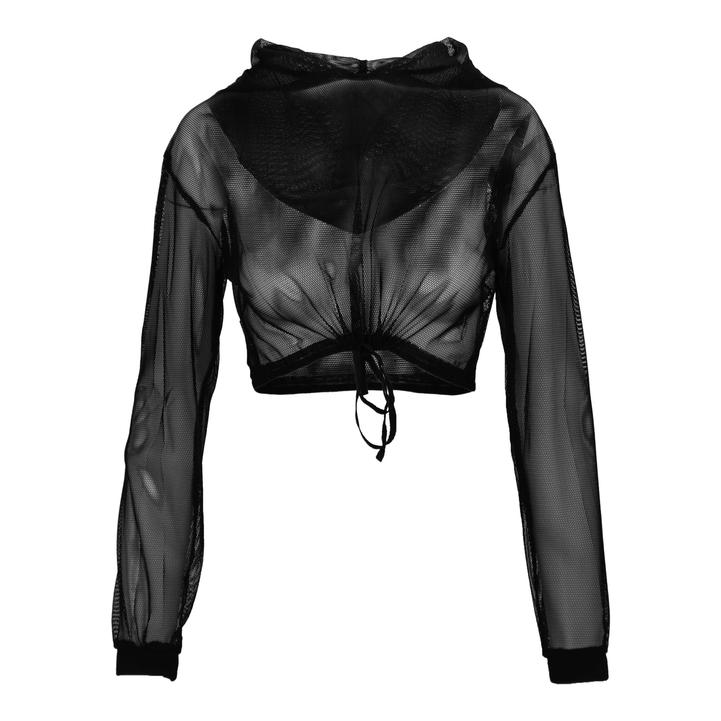 Mesh Crop Top Hoodies