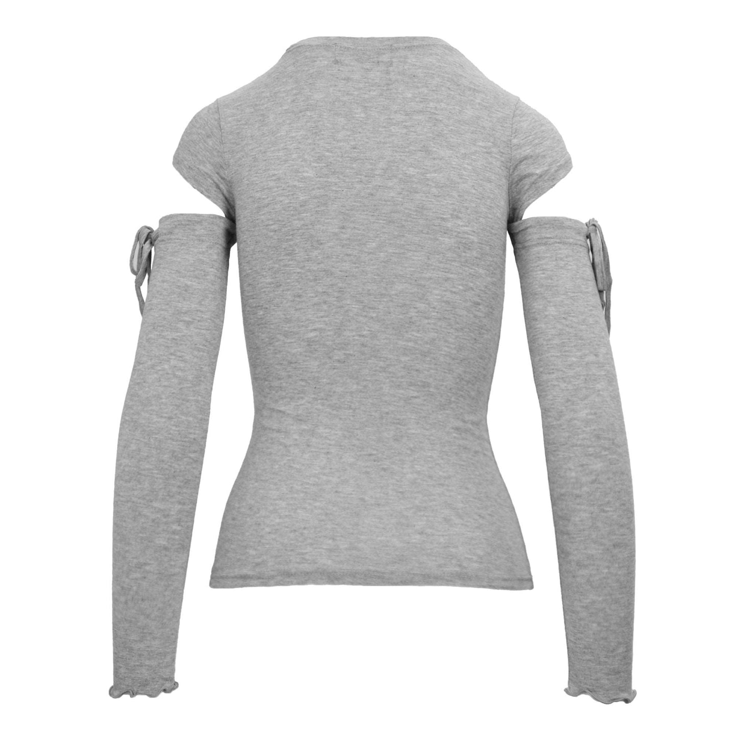 Neckline Solid Cut Out Long Sleeve Tee