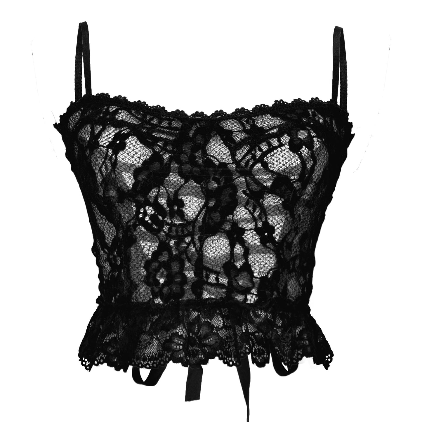 Floral Lace Corset Lace Up Bustier