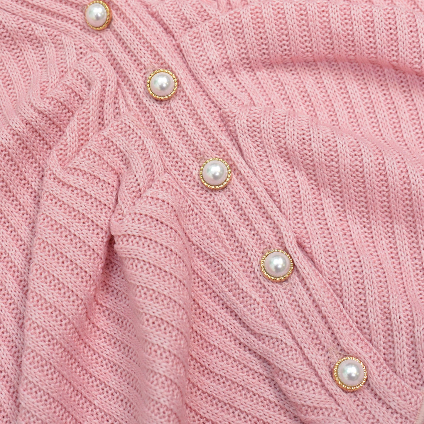 Ribbed Pearl Button Crop Cardigan