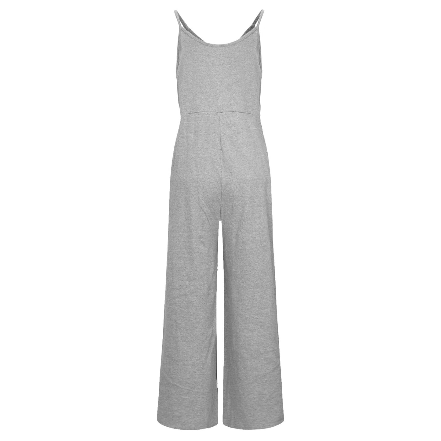 V-neckline Wide Leg Sleeveless Jumpsuit