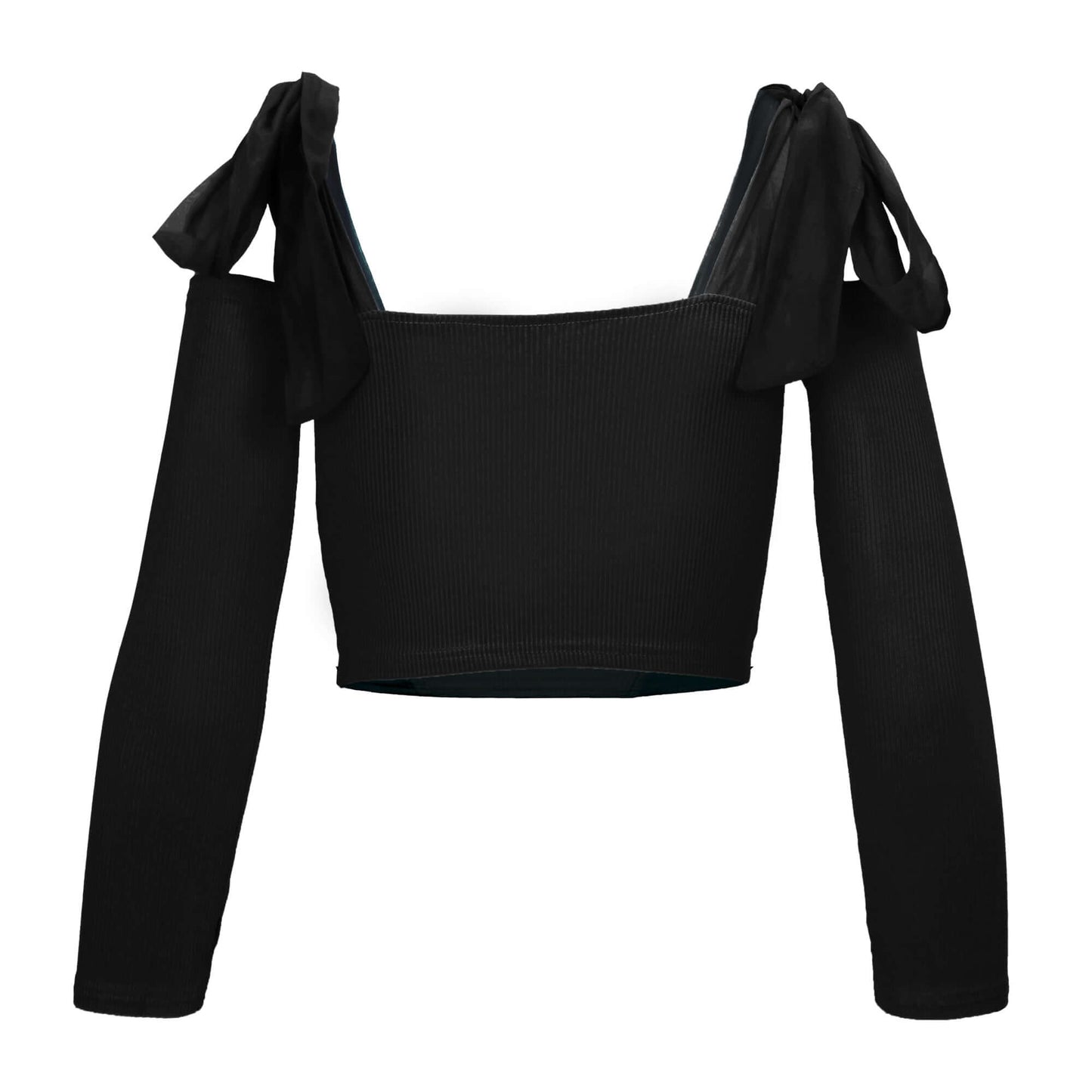  Adjustable Shoulder Top with Separate Sleeves Black