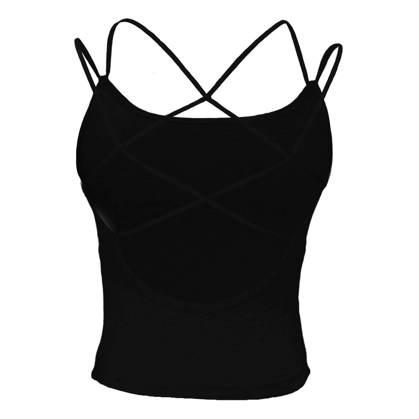 Criss Cross Solid Cami Top (Inner Cap inside)