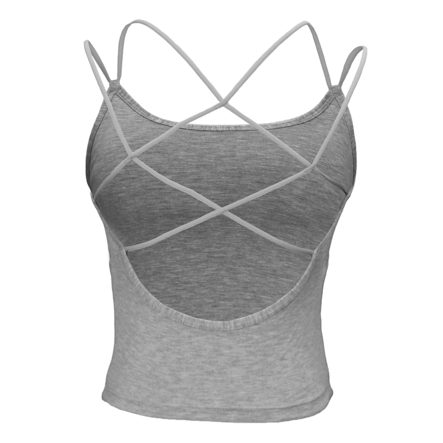 Criss Cross Solid Cami Top (Inner Cap inside)