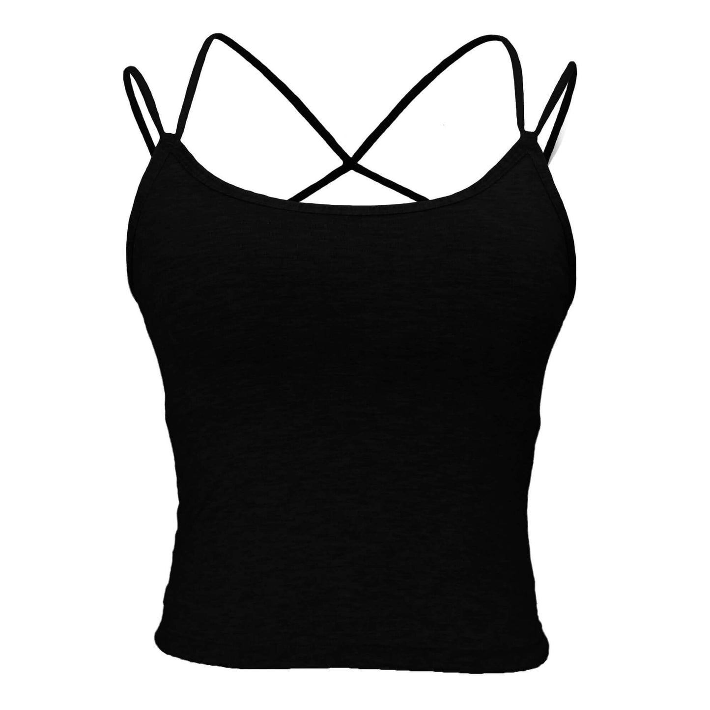 Criss Cross Solid Cami Top (Inner Cap inside)