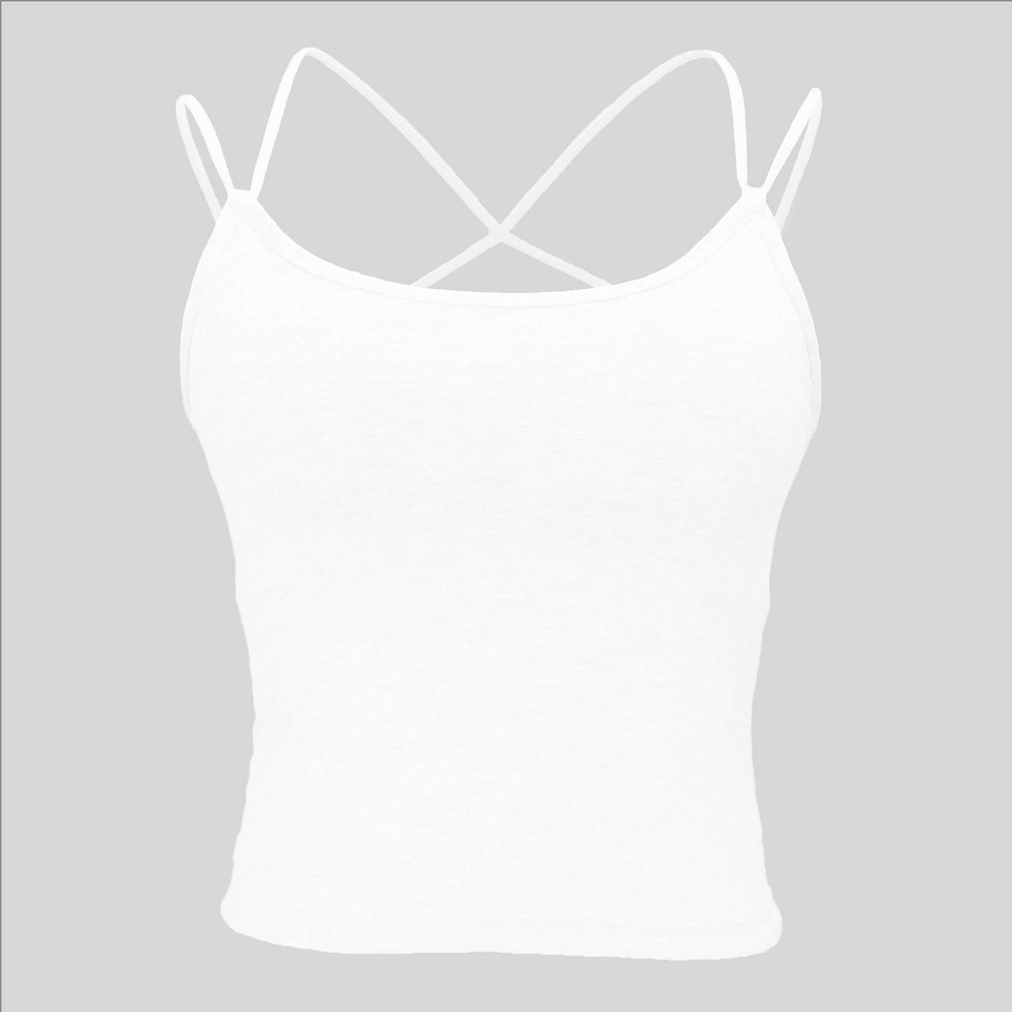 Criss Cross Solid Cami Top (Inner Cap inside)