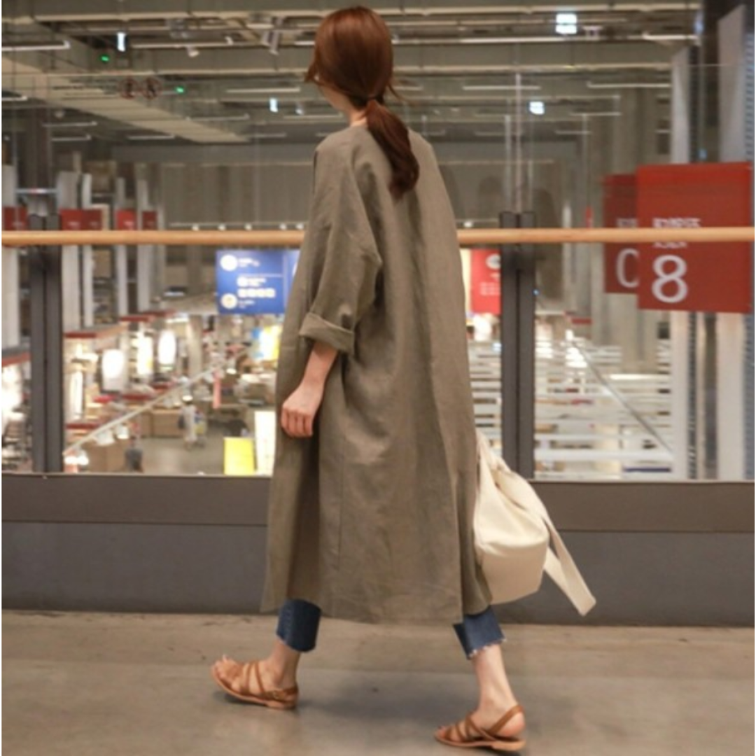 Linen Long Sleeve Long Cardigan