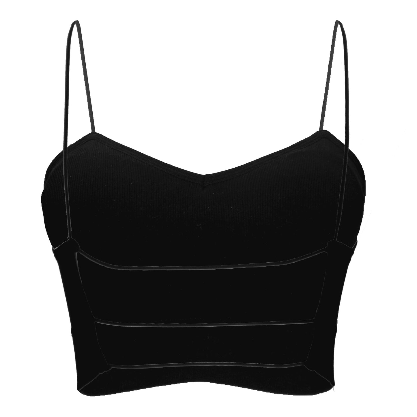 Solid Scoop Neckline Open Back Bra Top (Inner pad included)