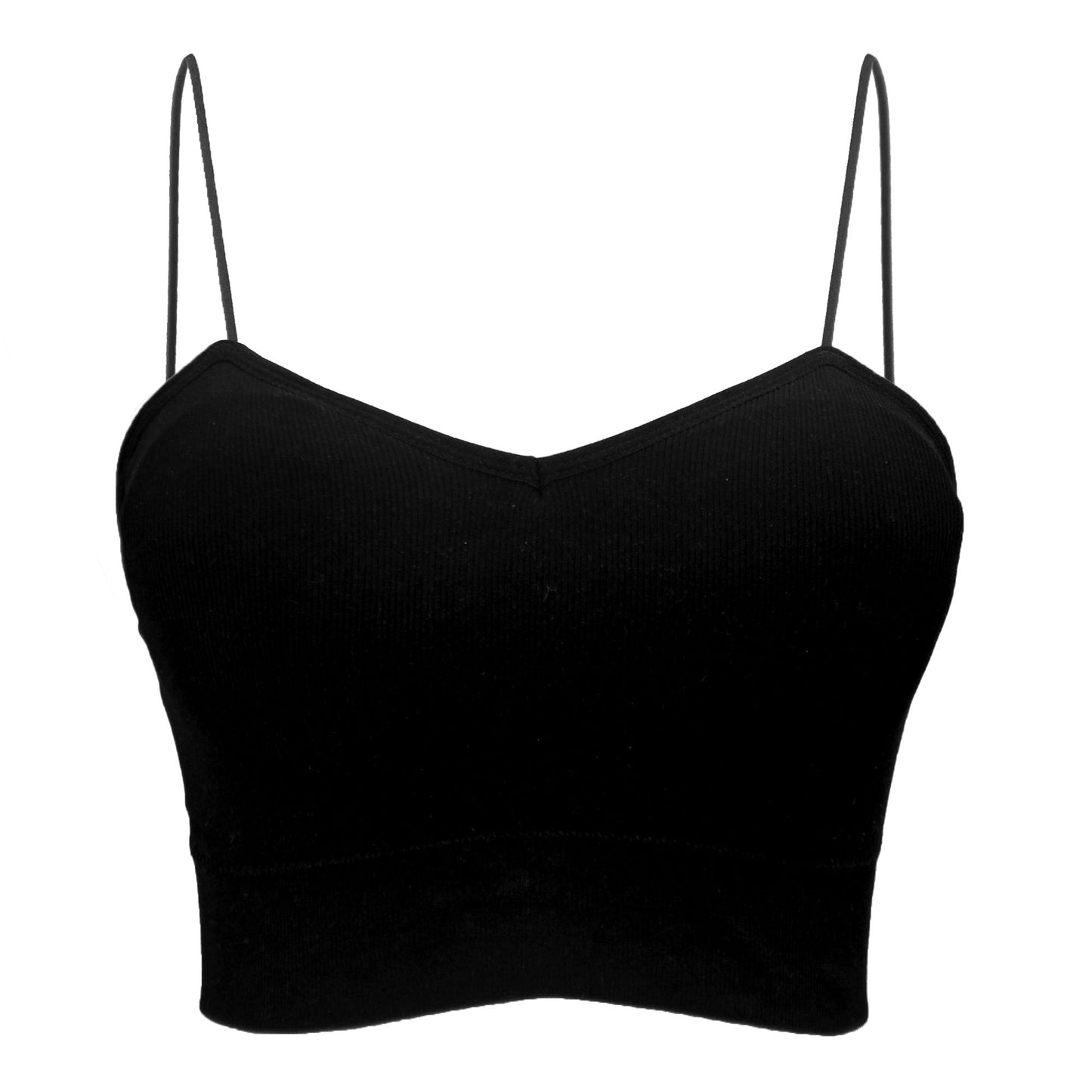 Solid Scoop Neckline Open Back Bra Top (Inner pad included)