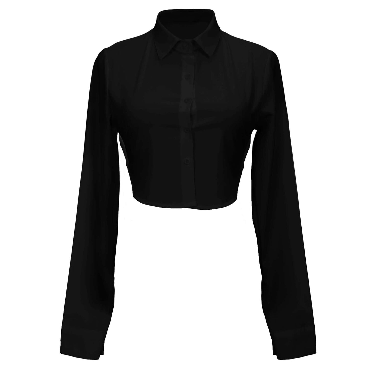 Back String Long Sleeve Crop Shirt