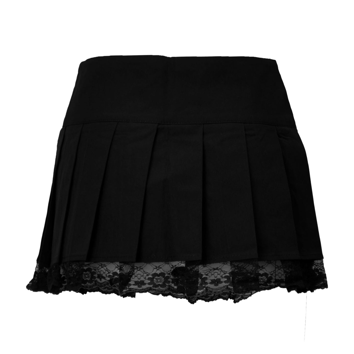 Pleated Lace up Mini Skirt