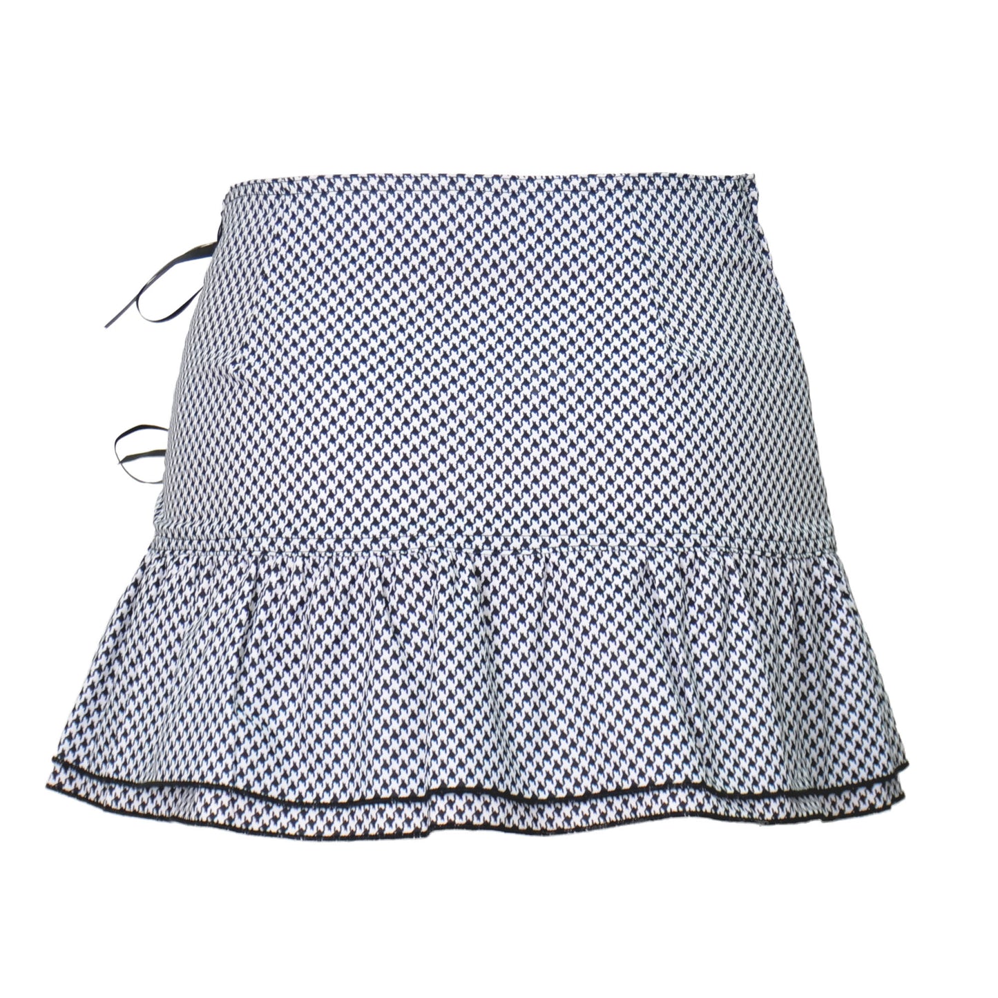 Houndstooth Check Wrap Around Mini Skirt