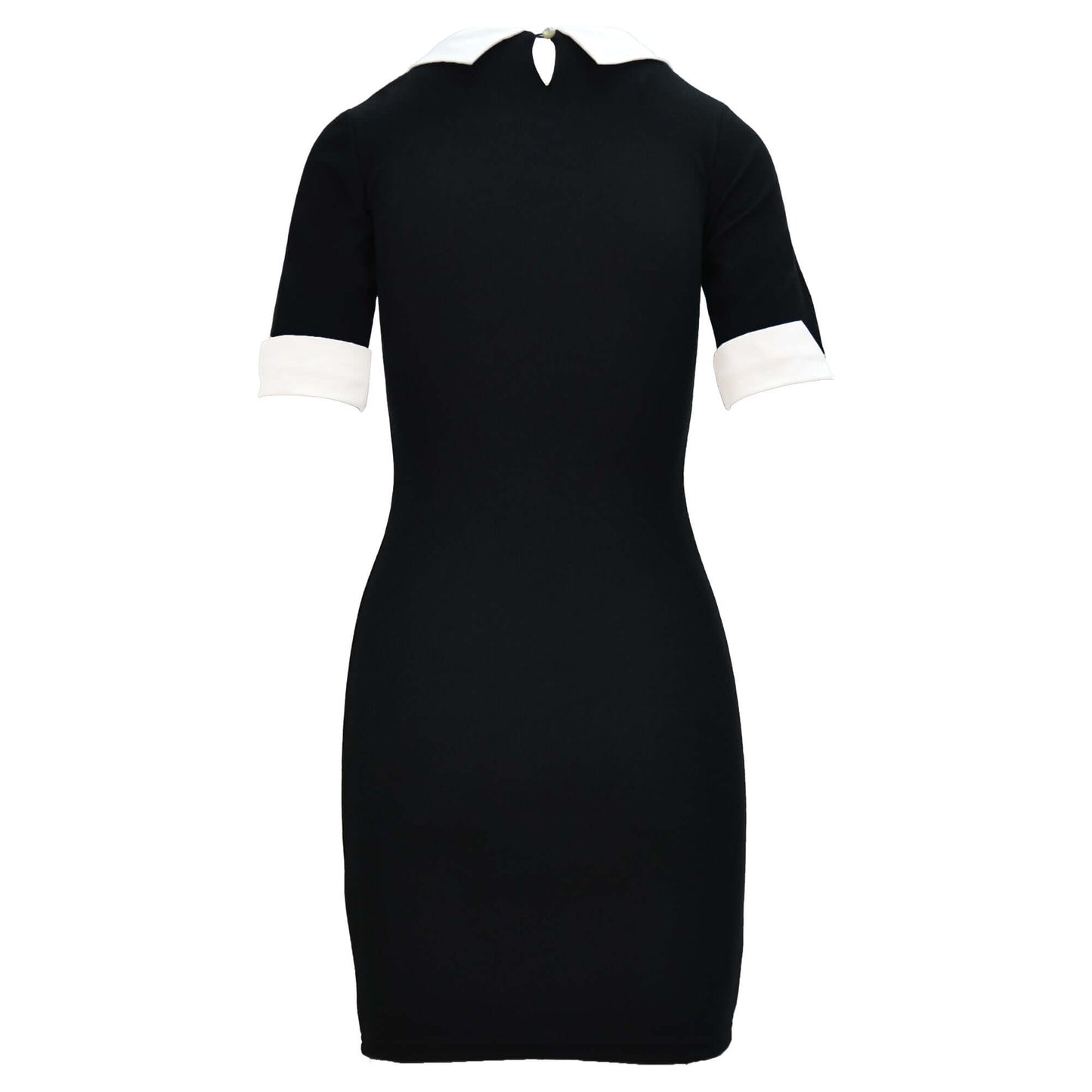 Collar Knitted Short Sleeve Midi Dress