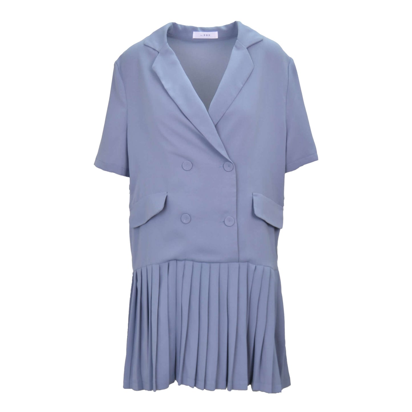 Double Button Pleated Blazer Dress