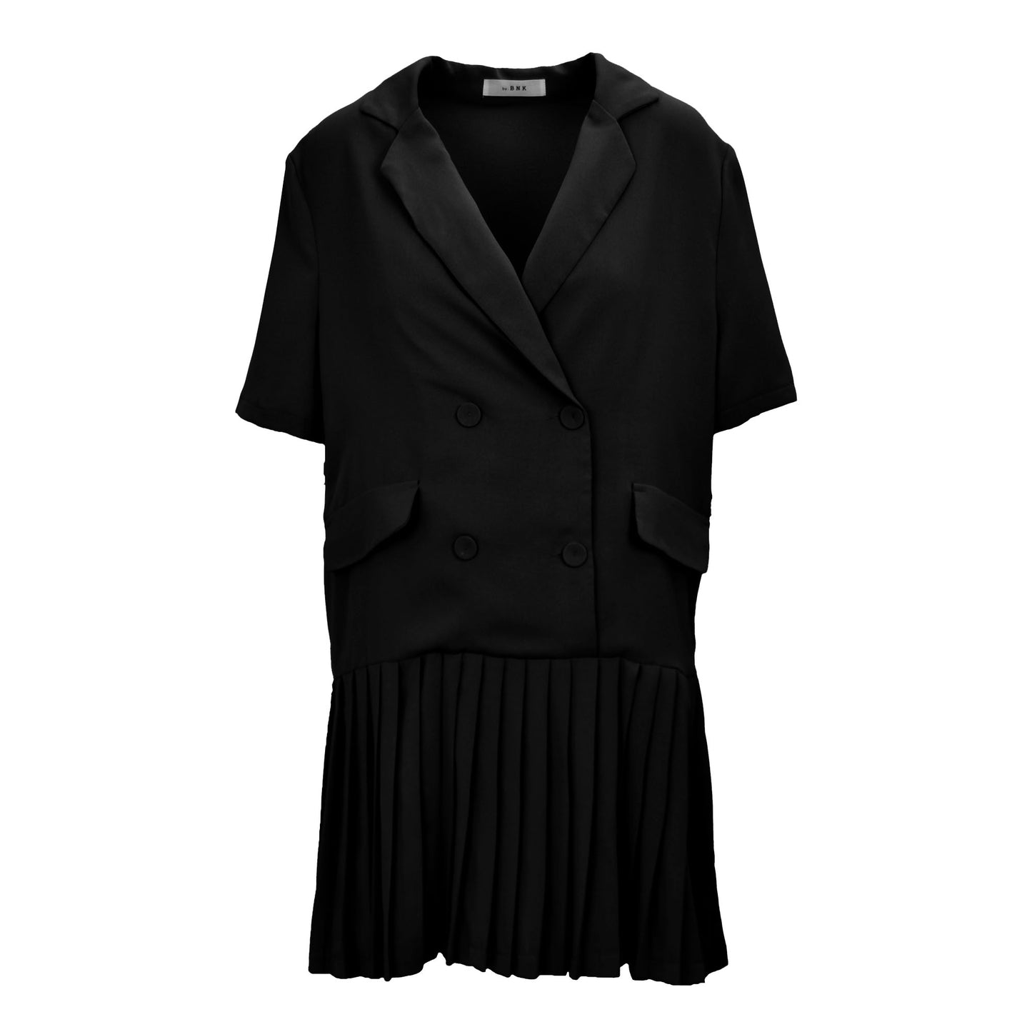 Double Button Pleated Blazer Dress