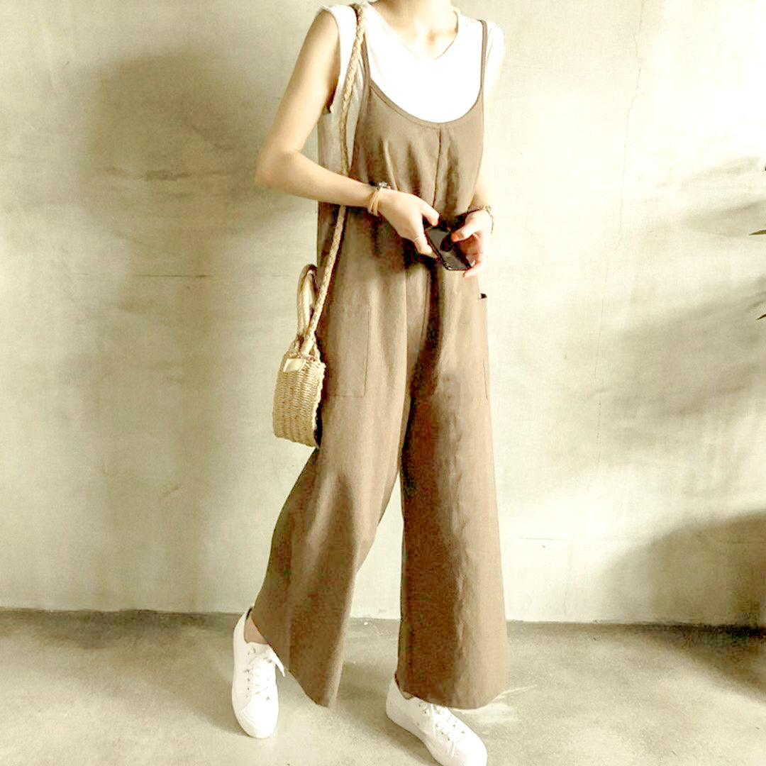 Round-neck Sleeveless Jumpsuit