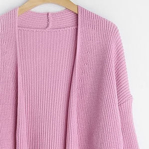 A-Pink Knitted Long Cardigan