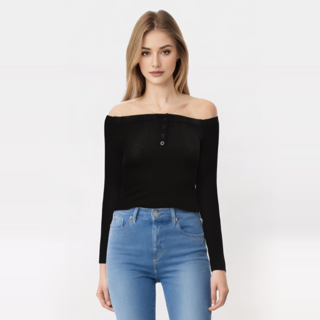 Off-shoulder Cotton Tee